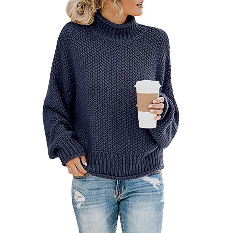 Oversized trui met opstaande kraag foto 8