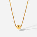 Uittrekbare schakelketting met bol-hanger, goudkleurig foto 1