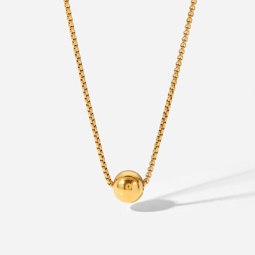 Uittrekbare schakelketting met bol-hanger, goudkleurig foto 1