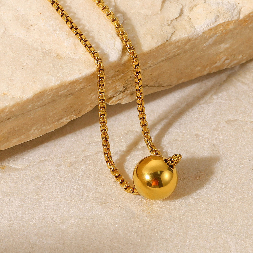 Uittrekbare schakelketting met bol-hanger, goudkleurig foto 2