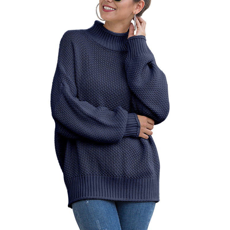 Oversized trui met opstaande kraag foto 4