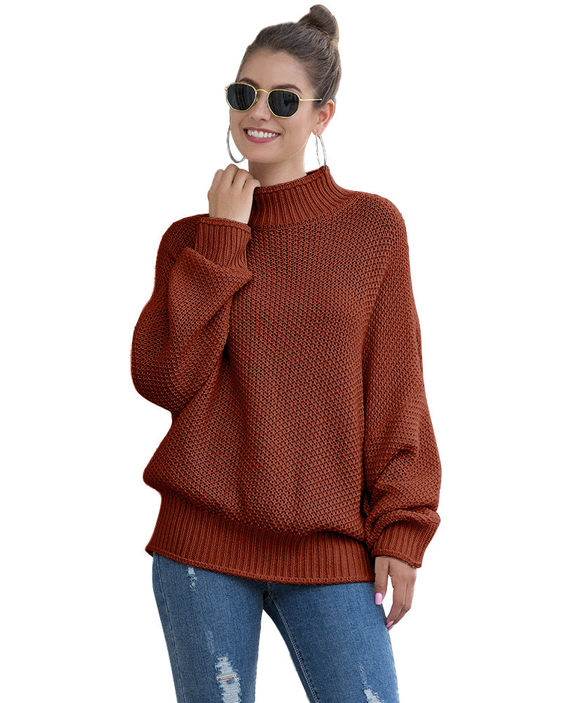 Oversized trui met opstaande kraag foto 6